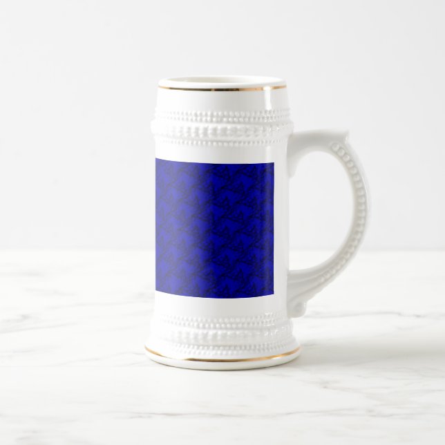 Horse Heads in blue artdeco Beer Stein (Right)