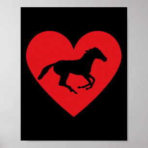 Horse Heart Horseback Equestrian Riding Teen Girls Poster