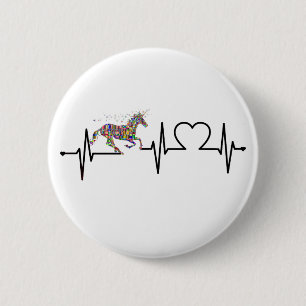 horse heartbeat 2 inch round button
