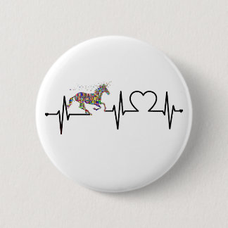 horse heartbeat 2 inch round button