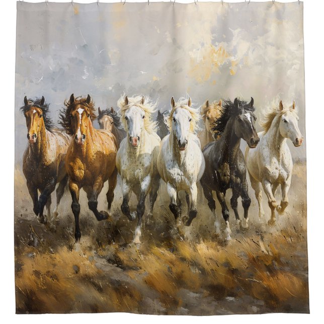 Horse Herd Galloping Mustang Painting (Front)