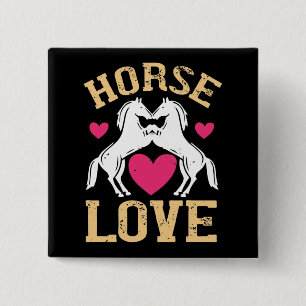 Horse - Horse Love 2 Inch Square Button