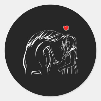 Horse Horseback Riding Classic Round Sticker