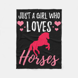 Horse Horseback Riding Girl Fleece Blanket