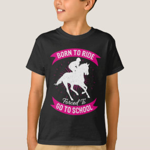 Horse Horseback Riding Girl Rider Funny Animals Lo T-Shirt