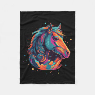 Horse Horseback Riding Trail Riding Equestrian Hor Fleece Blanket