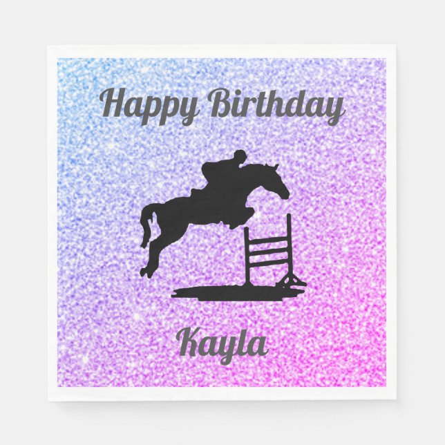 Horse Hunter Jumper Birthday Paper Napkins (Front)
