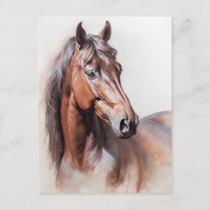Horse Illustration Brown Horse Postcrossing Postcard