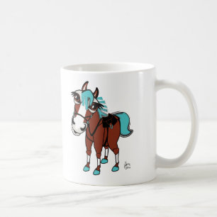horse illustration no text coffee mug