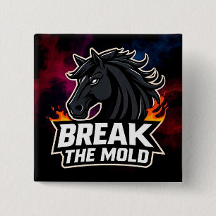 Horse Illustration with Motivational Text 2 Inch Square Button