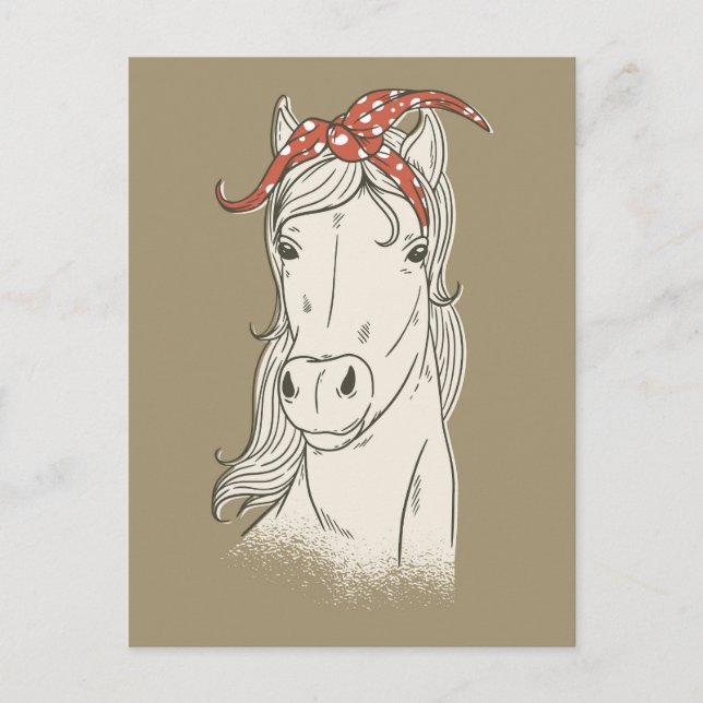 Horse in a Headband Postcard (Front)