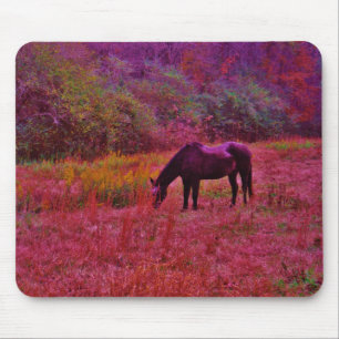 Horse in a Kaleidoscope Coloured Field Mouse Pad