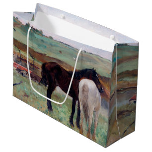 Horse in a Meadow, Edgar Degas Large Gift Bag