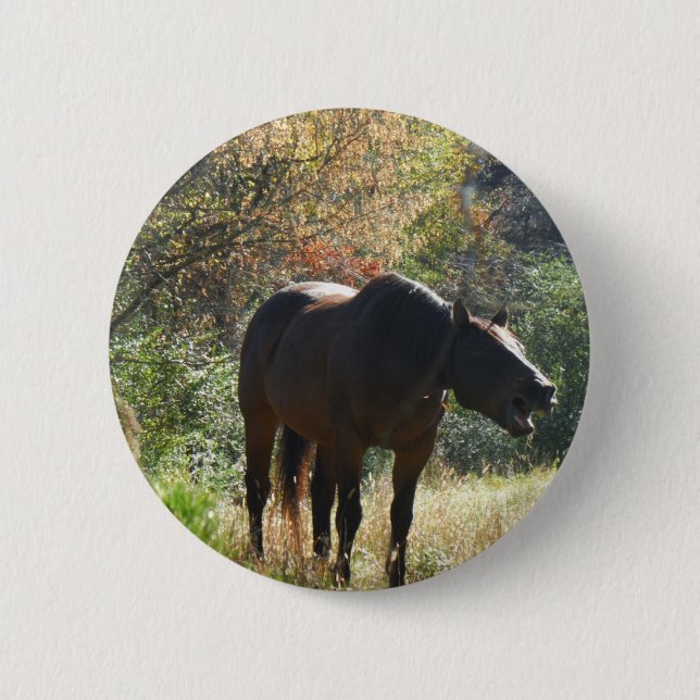 Horse in Autumn 2 Inch Round Button (Front)