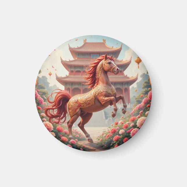 Horse in china year  magnet (Front)
