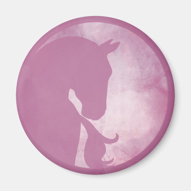 Horse in Circle - Pink Magnet (Front)