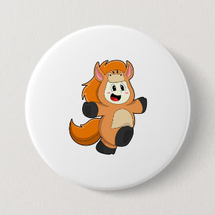 Horse in Costume 3 Inch Round Button