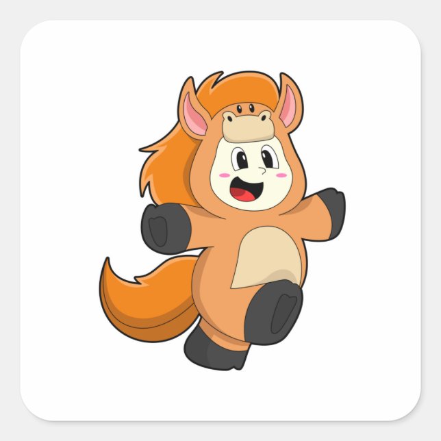 Horse in Costume Square Sticker (Front)