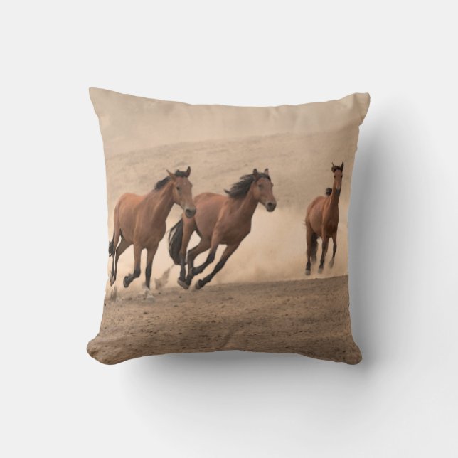 Horse In Fall II Throw Pillow (Front)