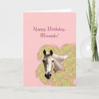 Horse in Flowers - Happy Birthday! Card