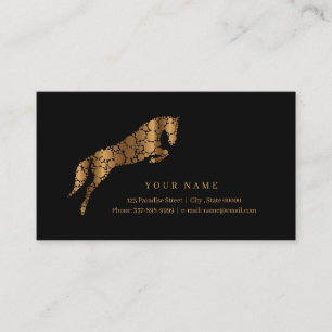 Horse in Gold Colour Horse Gold Circles Business Card