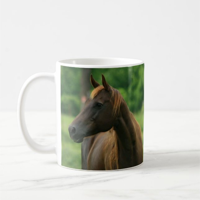 Horse in Green Pasture Personalized Mug (Left)