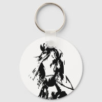 Horse in Halter Button Keychain