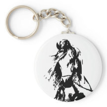 Horse in Halter Button Keychain