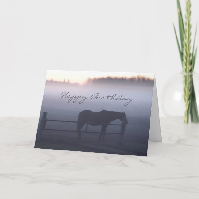 Horse in Mist Custom Greeting Card (Front)