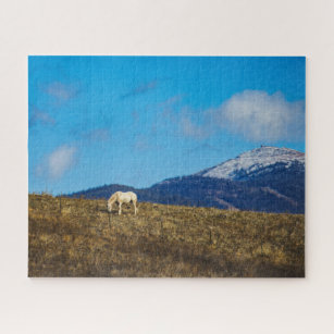 Horse in Montana, USA Sky Rustic Photography Jigsa Jigsaw Puzzle