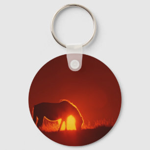 Horse in Red Sunset Keychain