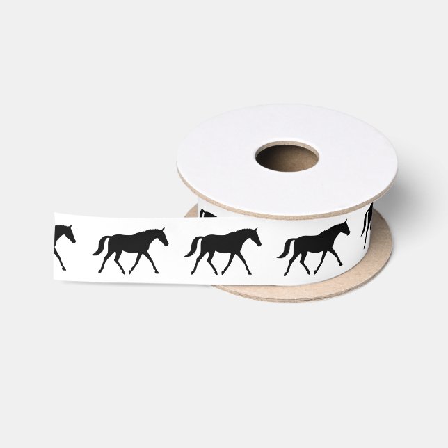 Horse in Silhouette 1.5"" Satin Ribbon (Spool)