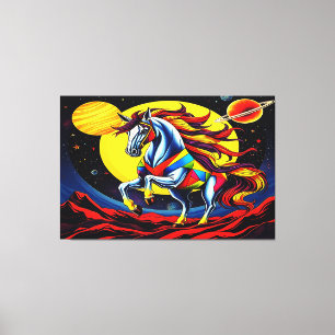 HORSE IN SPACE CANVAS PRINT