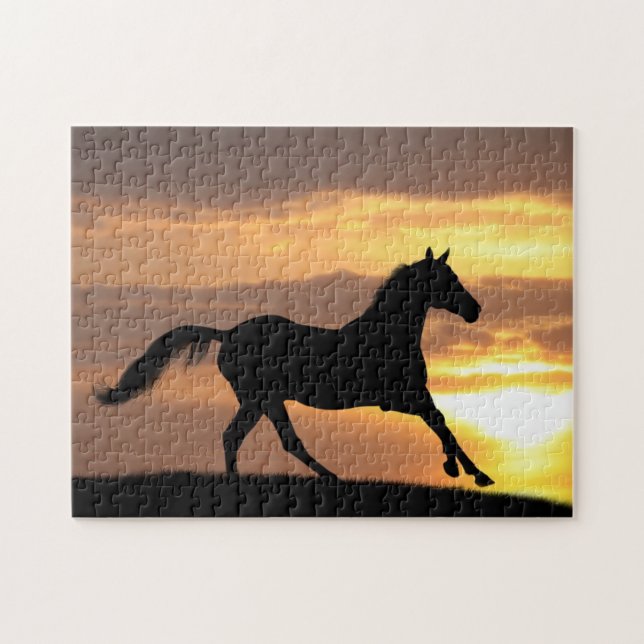 Horse In Sunset Jigsaw Puzzle (Horizontal)