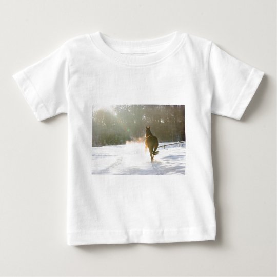 Horse in the snow baby T-Shirt