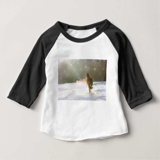 Horse in the snow baby T-Shirt