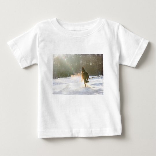 Horse in the snow baby T-Shirt