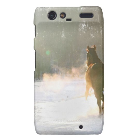 Horse in the snow motorola droid RAZR cover