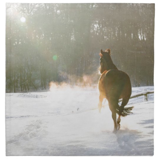 Horse in the snow napkin