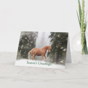 Horse in the Snow Season's Greeting Card