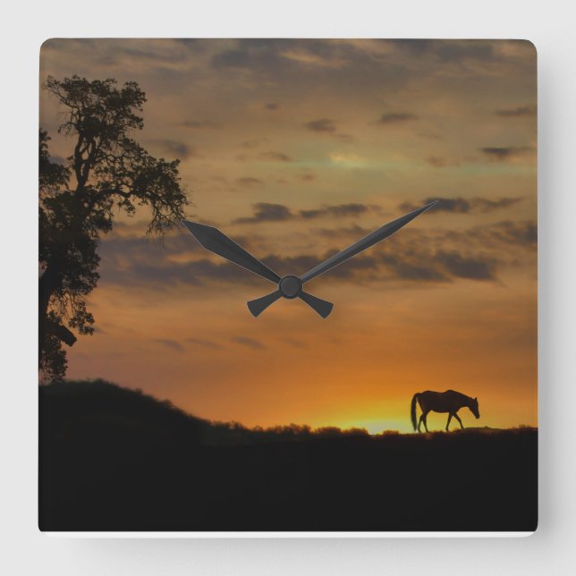 Horse in the Sunset Clock (Front)