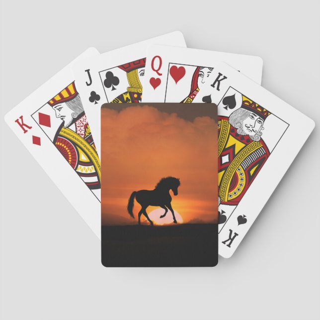 Horse in the Sunset Playing Cards (Back)