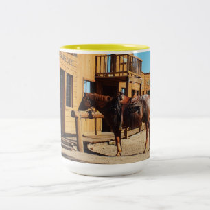 Horse in the wild west, USA Two-Tone Coffee Mug