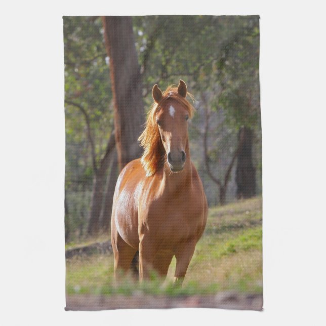 Horse In The Woods Kitchen Towel (Vertical)