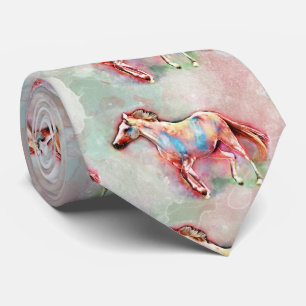 Horse in watercolor tie