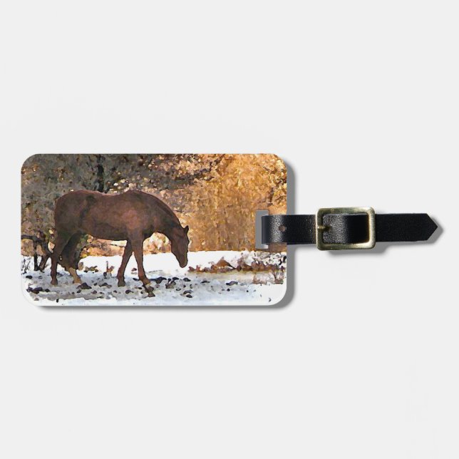 Horse in Winter Luggage Tag (Front Horizontal)