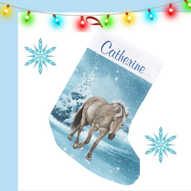 Horse In Winter Scene Custom Stocking (Creator Uploaded)
