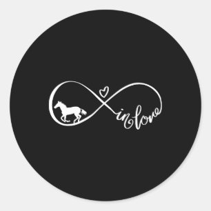 Horse Infinity Symbol Love Horse Horseback Riding  Classic Round Sticker