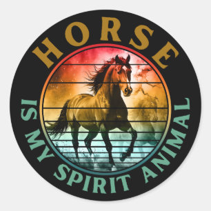 Horse is my spirit animal classic round sticker