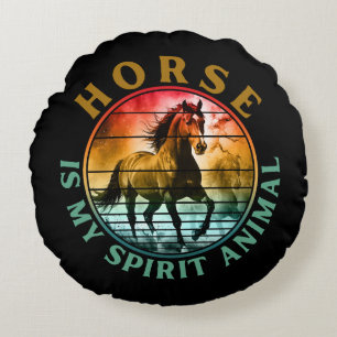 Horse is my spirit animal round pillow